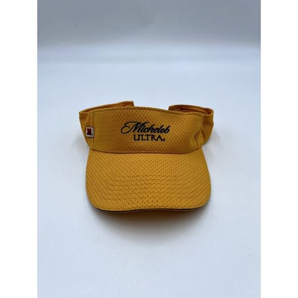 Y2K 2002 Michelob Ultra Strapback Yellow Golf Visor Adjustable - Picture 1 of 6